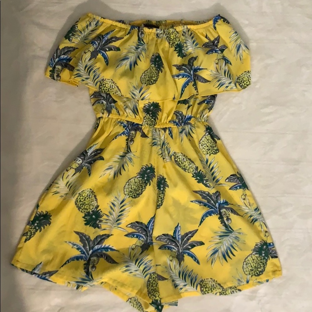 Pinaple romper Off Shoulder